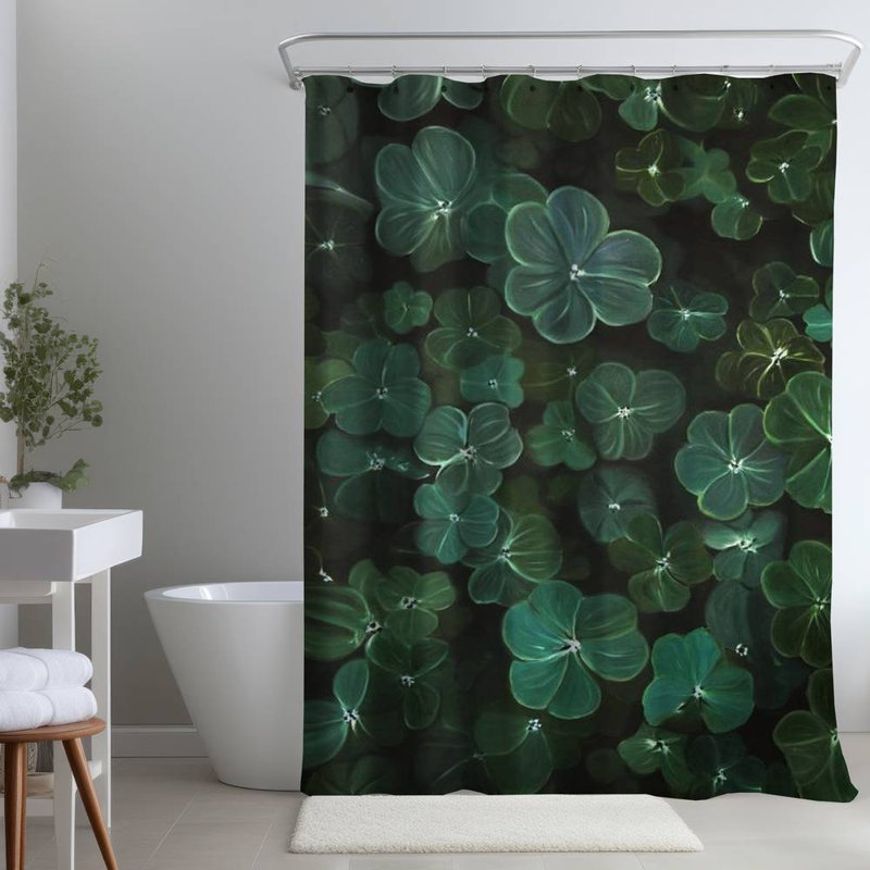 Shower Curtain FL363 – Polyester Shower Curtain, Dye Sublimation Print, 71" W × 74" L