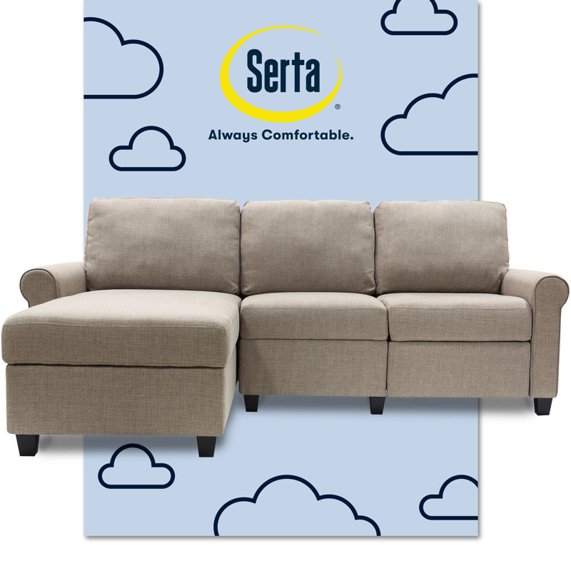 Serta Copenhagen Reclining Sectional Sofa with Storage Chaise, Left Hand Facing, Oatmeal