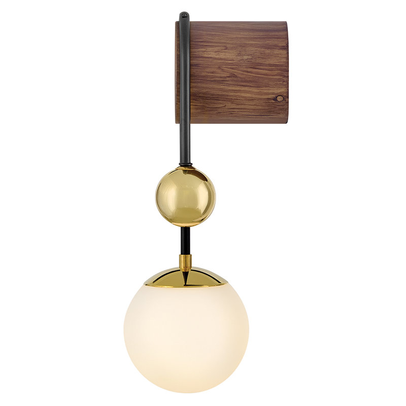  Auggie Medium Single Light Sconce, Walnut
