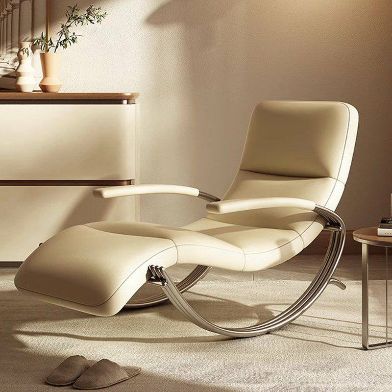 Chaise berçante légère de luxe, Blanc cassé