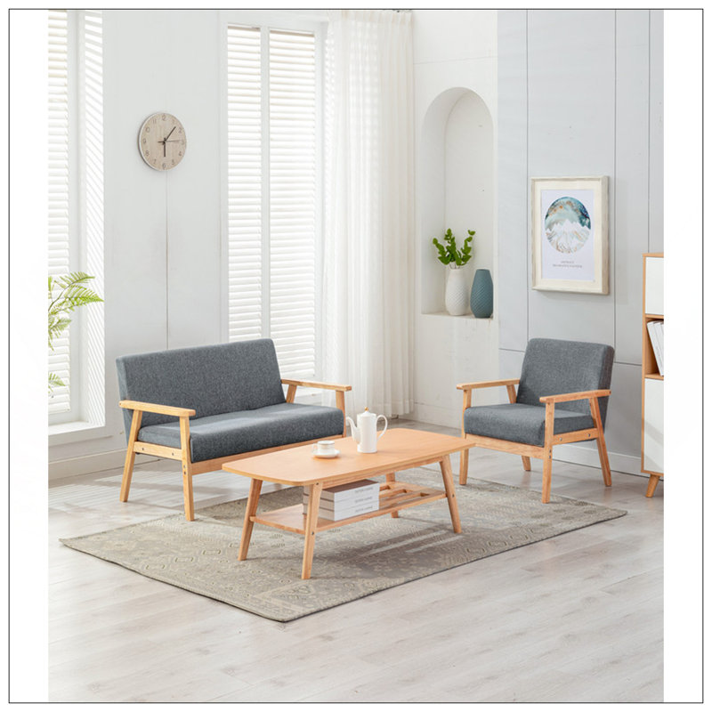 Ensemble de chaises basses avec cadre en bois massif et conception spacieuse pour une vie en plein air confortable, Blue