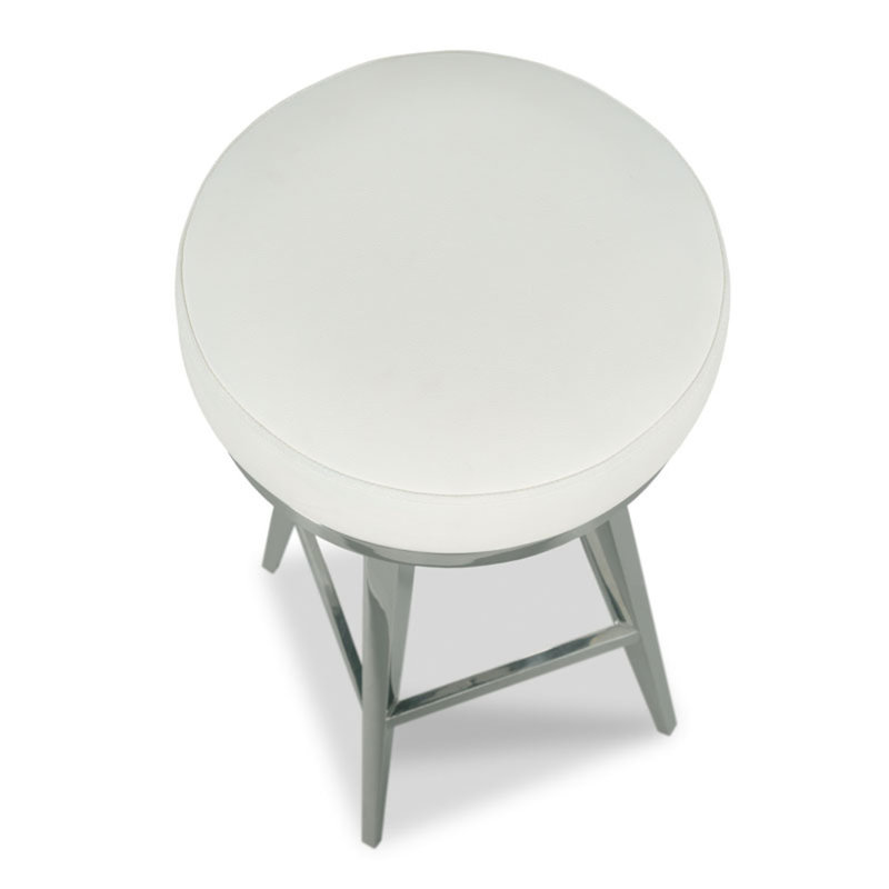 Tabouret de comptoir Capri, Argent argent, Tabouret de comptoir (siège d'une hauteur de 24 p