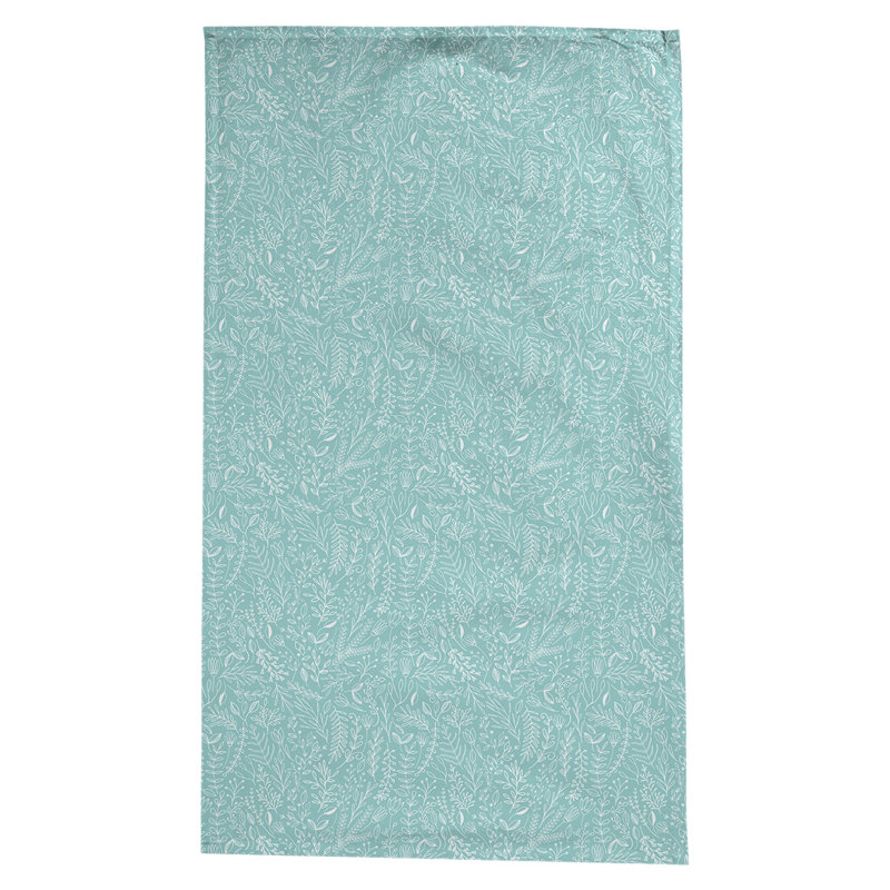 Leffel Ditsy Floral Pattern Tablecloth, Teal/White