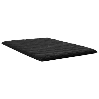 Japanese Tatami Mat, Full Size Foldable Japanese Tatami Mattress, Futon Mattress with Storage Bag & Fastener, 9-Layer Floor Mat for Sleeping, Dormitory, Meditation, Yoga, 80 x 54 x 3.5 in, Black