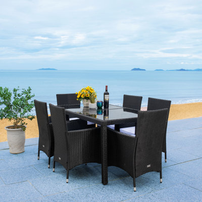 Daxin 6 - Person Patio Dining Set with Rectangular Table