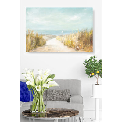 Chemin de plage, voilier, littoral, rivage, voile, brun clair, orange, bleu, cyan, bleu sarcelle, blanc, sable, côtier, tropical, herbe de plage