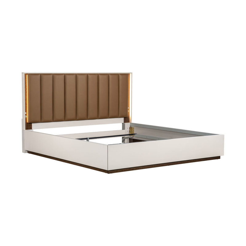 Pavira Walnut Upholstered Bed