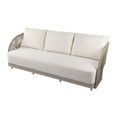 Malibu 89" Powder-Coated Aluminum Patio Sofa with Sunbrella® Cushions, Commercial Grade