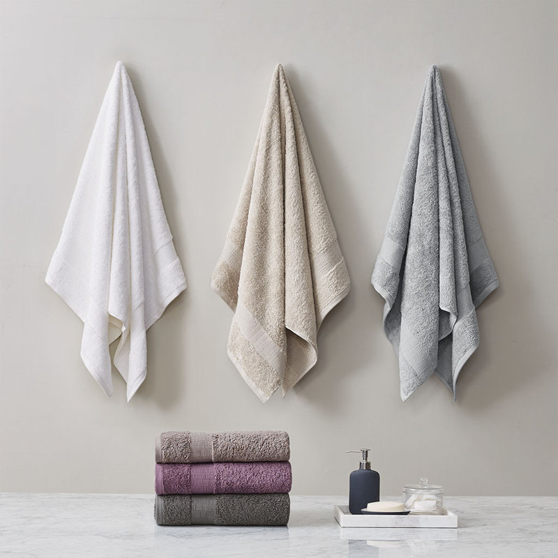 Gracie Mills Emrys 100% Egyptian-Quality Cotton 6-Piece Towel Set, Dark Gray
