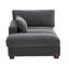Chaise longue surdimensionnée en velours côtelé gris avec accoudoirs et coussins décoratifs Bentura-1650880634-1650245304