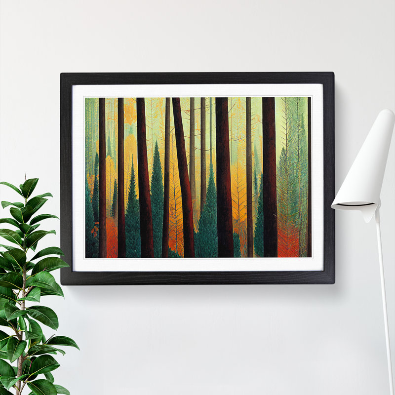 XH1022-8701X Supreme Forest - Single Picture Frame Print, Black, 34cm H x 46cm W x 2cm D
