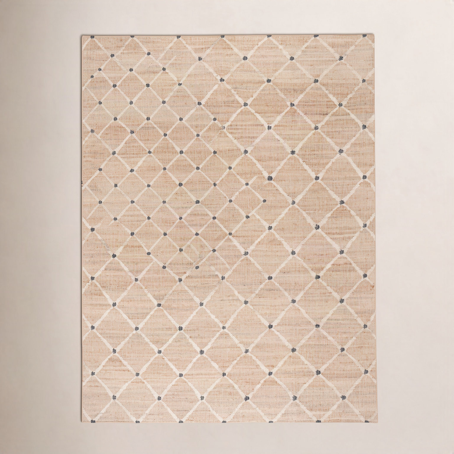 Kali Natural Flatweave Geometric Jute Rug, Rectangle 7'6" x 9'6", Natural