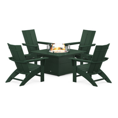POLYWOOD® Modern Adirondack 4-Person Patio Seating Group