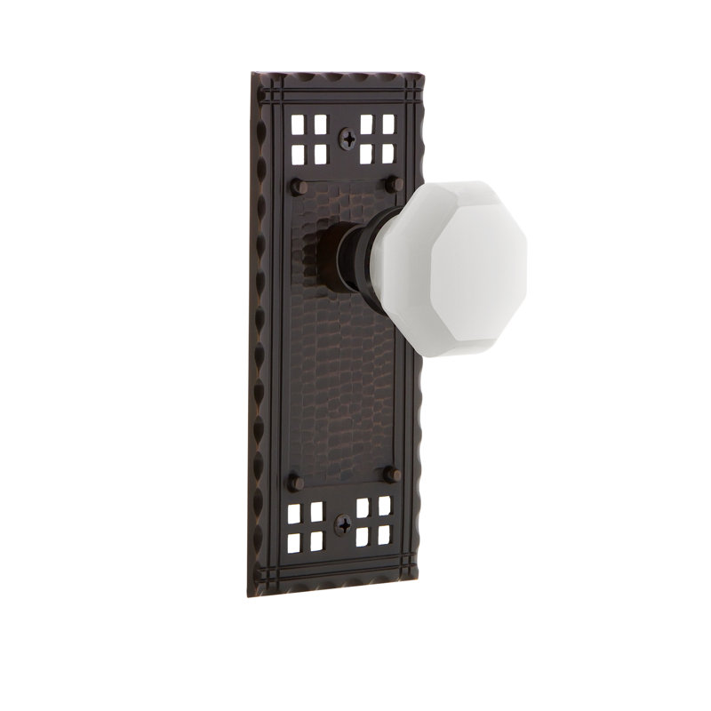 Craftsman Plate with Waldorf White Milk Knob, 2-3/8", Timeless Bronze