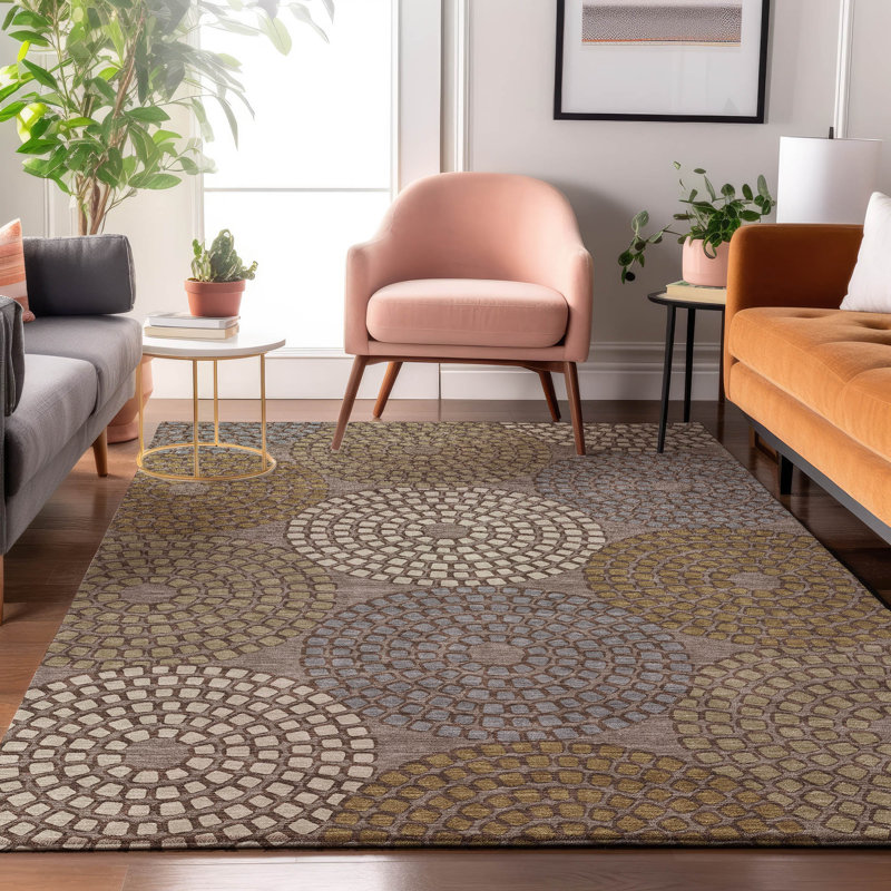 Premium Machine Washable Prisco Taupe Rug, Rectangle 10' x 14'