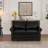 Living Room Sofa Loveseat Black Faux Leather-124793058