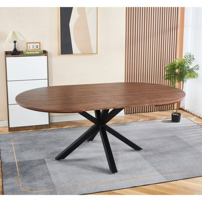 Table basse à conception extensible, plateau et pieds en métal, 120/160 / 200X120x75cm, couleur noyer, option d'assemblage rapide, agencement de couleurs, étapes d'installation simples