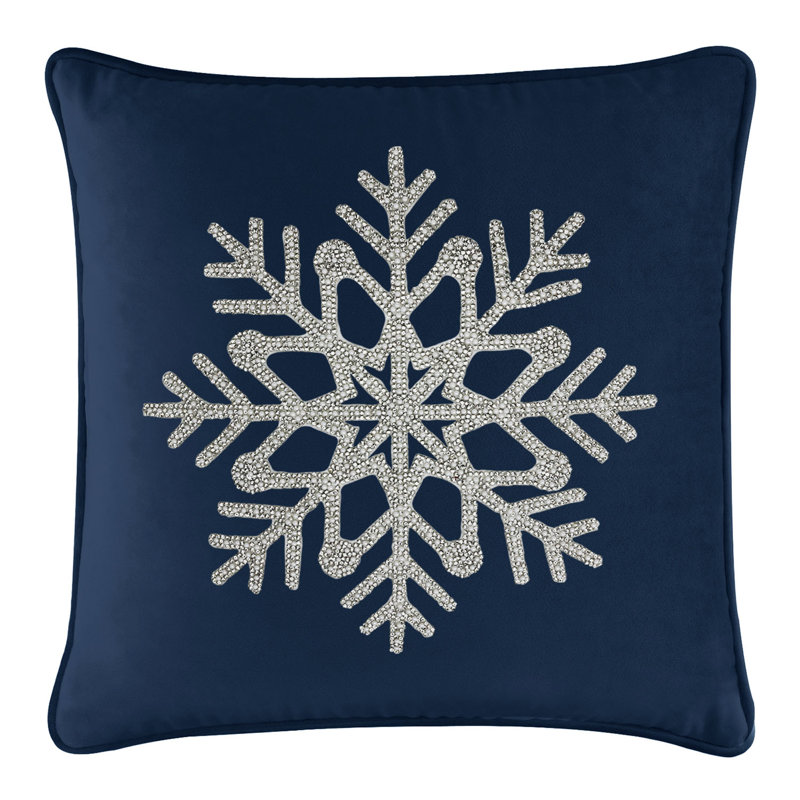 Coussin Sparkles Home Insert luxueux en plumes | Décor et décorations d'hiver, 16 po x 16 po, Marine