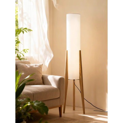 Nordic Style Solid Wood & Fabric Floor Lamp