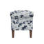 Wallen Traditional Rolled Arm Storage Bench Ottoman With Pewter Nailhead Trim In Black Floral With Dark Brown Solid Wood Legs