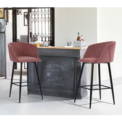 Fryman Upholstered Counter Stool with Metal Frame