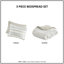 Ensemble de courtepointe en microfibre imprimé 3 pièces taupe / bleu double / grand-128954510
