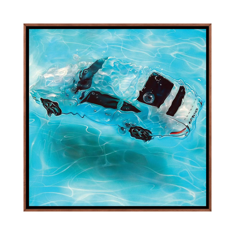 Chlorine II by Marcello Petisci - Print on Canvas, 45.72 cm H x 45.72 cm W, Classic Brown Wood Framed