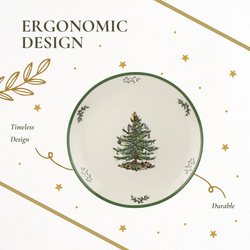 Spode Christmas Tree Round Platter 14"