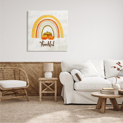 «Thankful Text Orange Autumn Rainbow Abstract Patterns» par Ziwei Li - impression