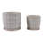 Stoneware And Ceramic Saucer Planters With Embossed Geometric Texture, Modern Decorative Design, Stylish Round Form, Versatile Display Accent, Set Of 2-1305415953