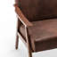 Chaise d'appoint Mid-Century moderne, microfibre brune pour chaise de chambre à coucher confortable, microfibre, structure en bois massif-628895596