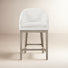 Bethea Upholstered Counter Stool with Arms