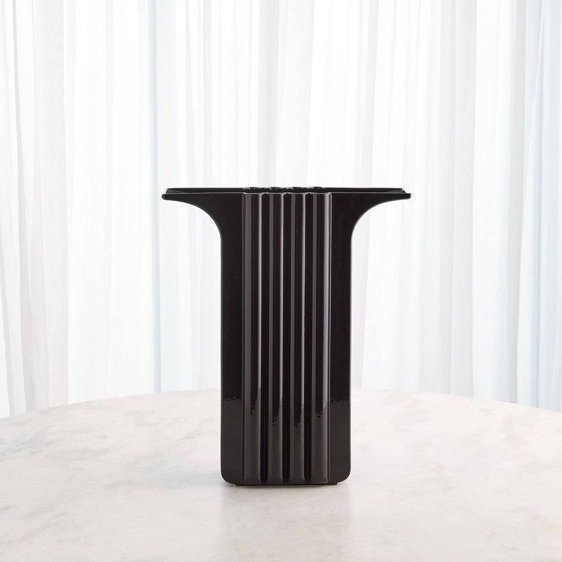Flying Column Vase-Black-Wide