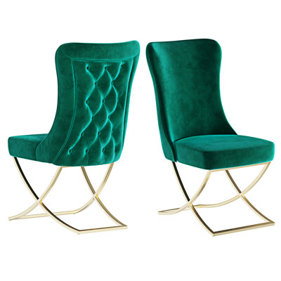 Chaise d'appoint rembourrée (ensemble de 2)
