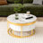 Round Nesting Coffee Table With Drawers