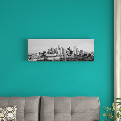 " Denver Panoramic Skyline Cityscape (Black & White - Sunset) " by Unknown Artist