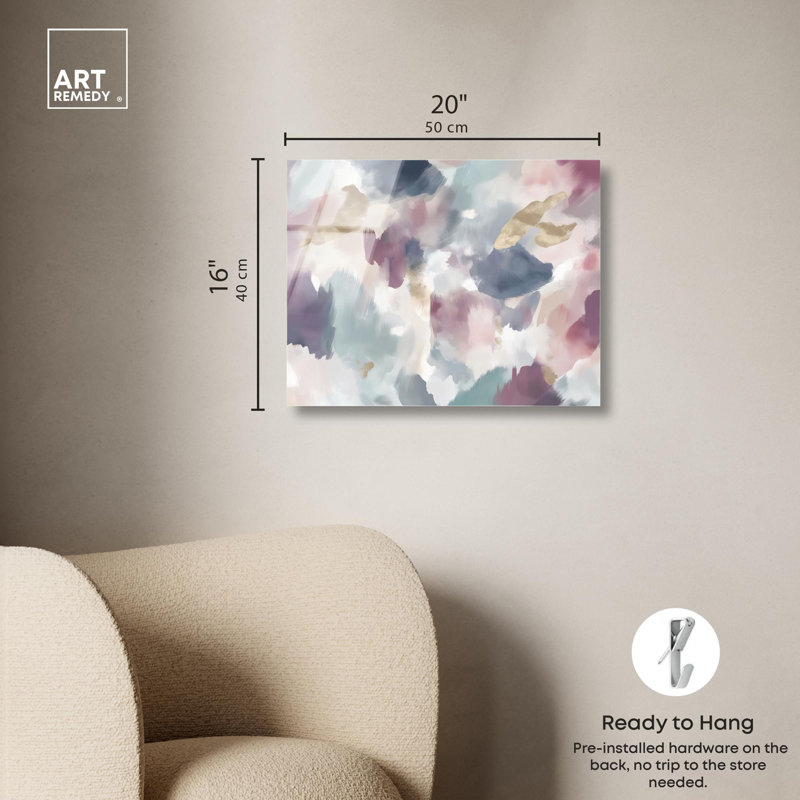 Golden Reflections I, impression sur acrylique, art bleu par Art Remedy, H 16 po x l 20 po