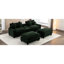 Canapé modulaire en chenille de 111 po avec coussins doubles, deux coussins amovibles, de charge, de porte-gobelets et de rangement pour le salon avec coussin-1192691403