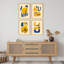 "Décoration murale abstraite bleue et jaune", 4 pièces-101520227-101520229