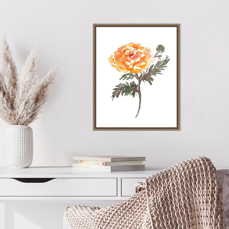 «Octo Marigold» par Amanda Cook, reproduction d'art sur toile encadrée, H 20 po x l 16 po