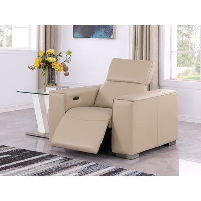 Fauteuil inclinable électrique luxueux en cuir véritable avec appui-tête électrique