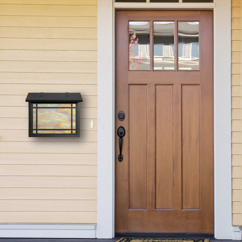 Summit Brass Wall Mounted Mailbox, Gold Iridescent, Textured Black