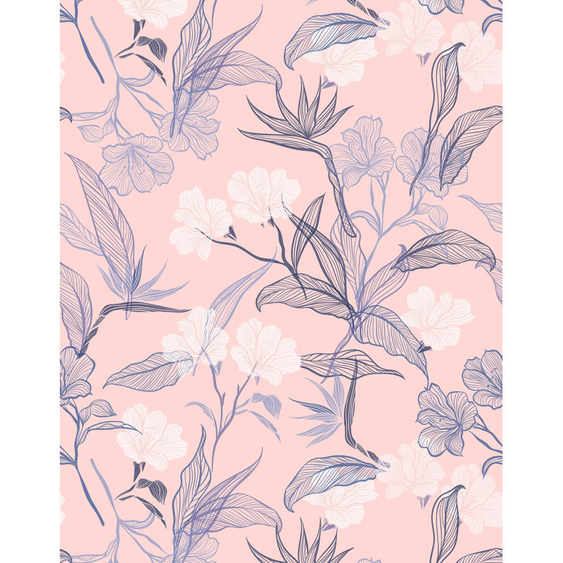 Maceus 7m x 75cm Wallpaper Roll, Light Pink