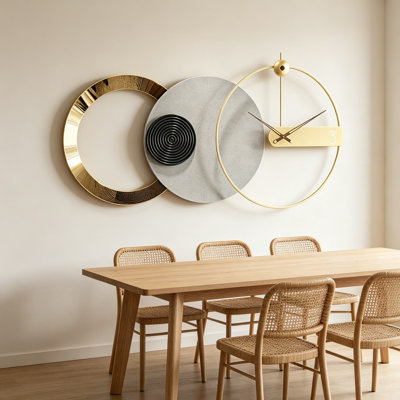 Extra Large Modern Wall Clock With Silent Movement, European Style Decorative Battery Operated Wall Clock For Living Room, Home, And Bedroom