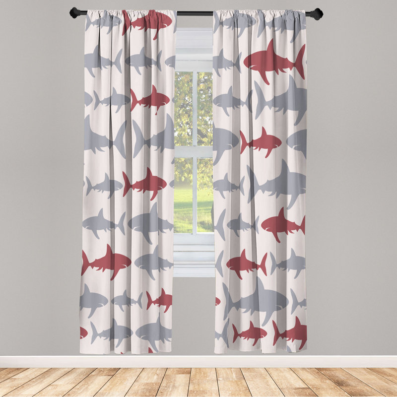 Microfiber Floral Semi-Sheer Rod Pocket Curtain Panels, 28" W x 63" L, Gray/Purple/White