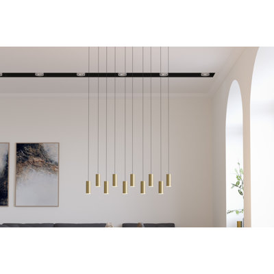 Luminaire suspendu cylindre 10 lumières grappe Bludovice