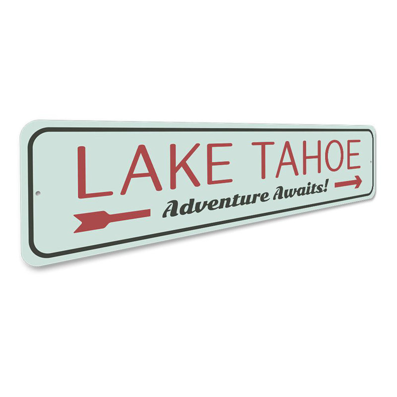 Lake Tahoe attend un panneau en aluminium, H 4 po x l 18 po x P 0,04 po
