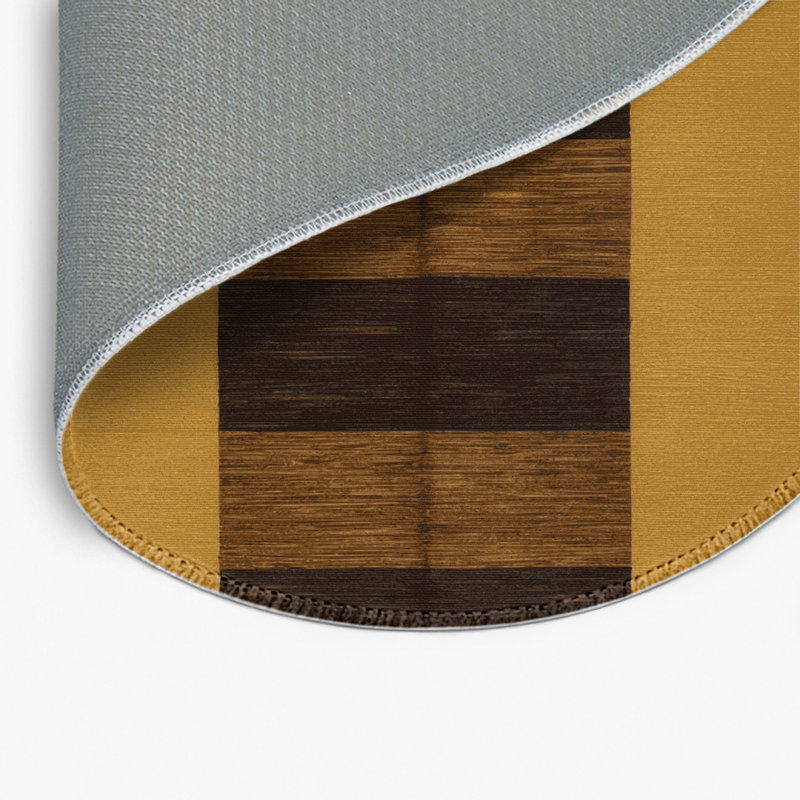 Tapis d'intérieur et d'extérieur à carreaux brun, Rond 5 pi