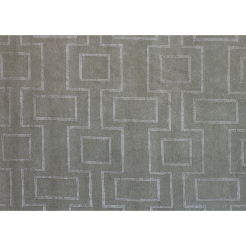 Hand Knotted Area Rug in Downy, Rectangle 6' x 9'