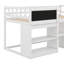 Lit mezzanine bas avec bureau roulant, tablette et tiroirs-665041055